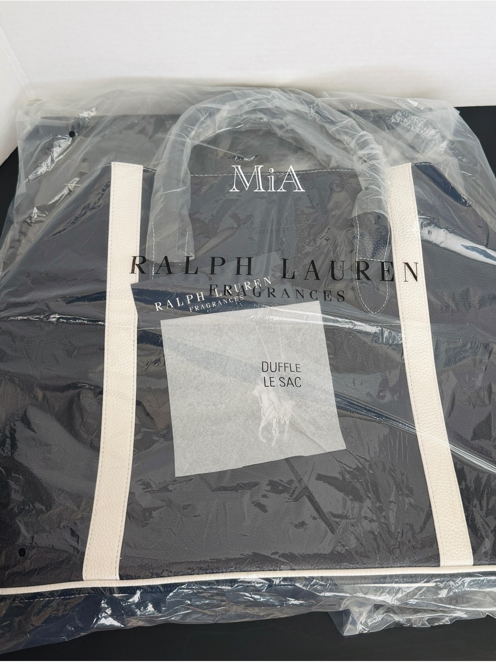 Ralph Lauren Polo Travel / Weekend /Gym Bag With Side Pocket + Strap (Dark Navy) - Picture 9 of 9